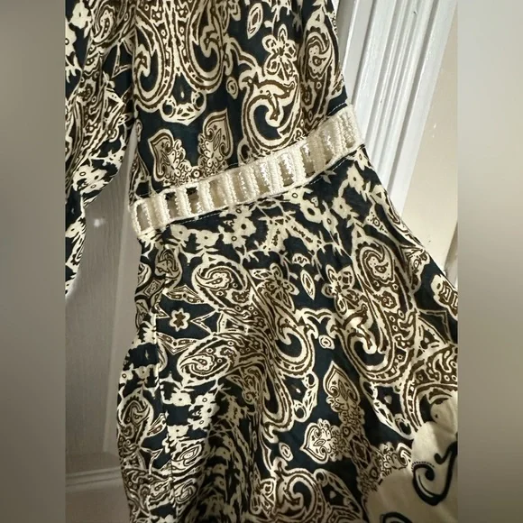 Umgee Boho Paisley Bell-Sleeve Romper Jumpsuit Size M - Picture 5 of 11